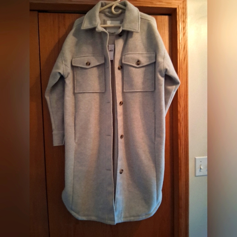 American Eagle Outfitters Light Gray Utility Jacket